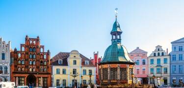 Den historiske bymidte i hansestaden Wismar er på UNESCOs verdensarvsliste.