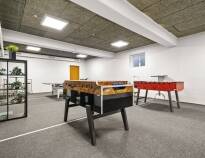 You are offered fun activities all year round: indoor table tennis, air hockey and table football.