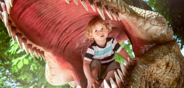 Für Kinder ein großartiges Erlebnis: Der Triassic Park Waidring mit Dinos, Korallen und Ammoniten.