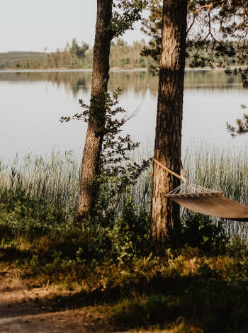 Den närliggande Linnesjön är perfekt för bad, fiske, rodd eller skridskoåkning på vintern.