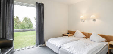 Det är möjligt att uppgradera till ett rum med utsikt mot vattnet.