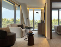 Accommodation in spacious two-room apartments with private balconies.