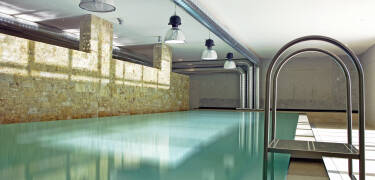 The hotel's wellness area has an indoor pool and sauna.