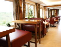 The hotel restaurant offers excellent cuisine.