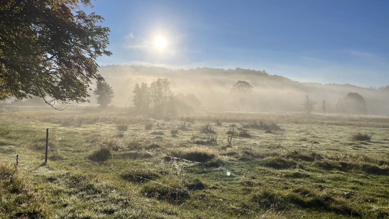 Med elv, enger og turstier rett utenfor døren kommer roen helt naturlig her.