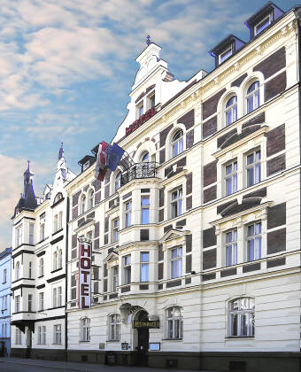 The hotel is set in a renovated castle from the early 1900s, about a 10-minute walk from the city centre.