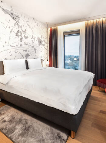 The stylish rooms of the hotel provide for a good night's sleep.