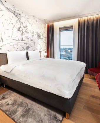 The stylish rooms of the hotel provide for a good night's sleep.