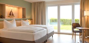 The hotel's rooms are newly renovated and brightly decorated, and many of them have lovely views of the estuary.