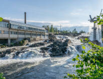 The town is named after Hønefossen, a waterfall on the Begna River.