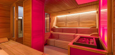 Wellness area with saunas massages and twenty four hour gym for relaxing after sightseeing.