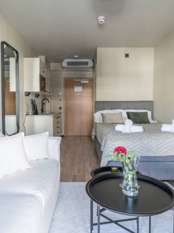Each apartment boasts a patio, balcony, or terrace.