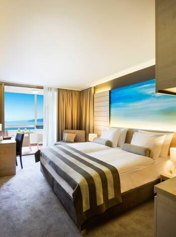 All rooms have balcony access and you can upgrade to a superior room with partial sea view