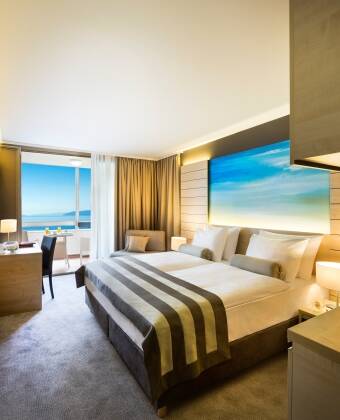 All rooms have balcony access and you can upgrade to a superior room with partial sea view