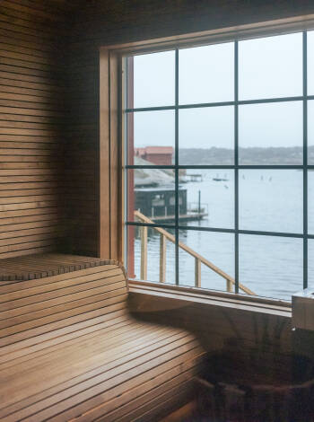 Unwind in the exclusive ocean side spa with sea views and a traditional sauna raft.
