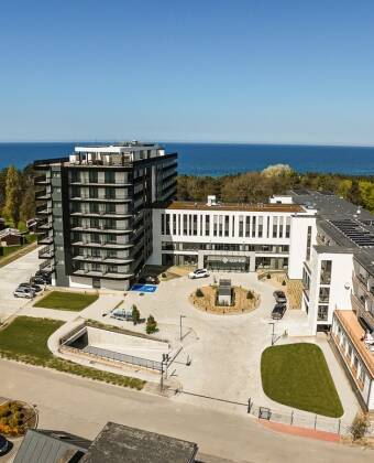 Stay in a modern hotel in the heart of vibrant Mielno.