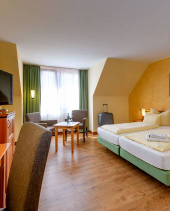 Im Hotel Dreiländereck erwarten Sie komfortable, gut ausgestattete Zimmer.