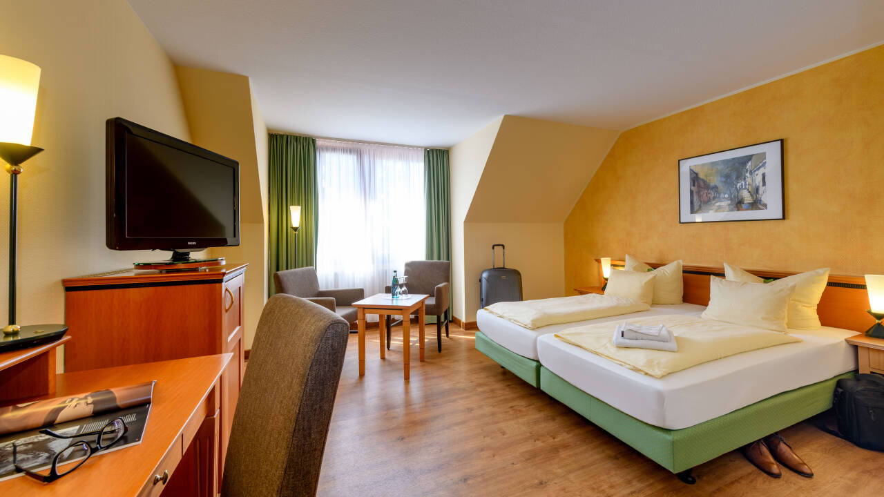 Im Hotel Dreiländereck erwarten Sie komfortable, gut ausgestattete Zimmer.