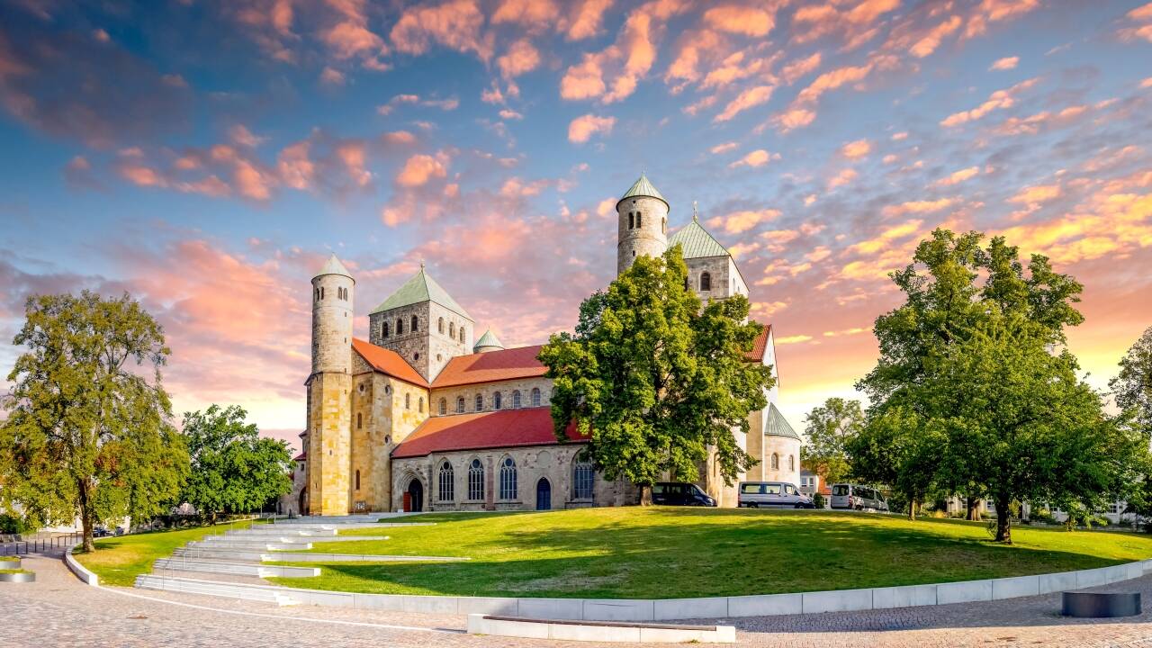 De delvis romanska kyrkorna i Hildesheim är en del av UNESCO:s världsarv.