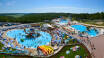 Water park with a host of water slides and water play.