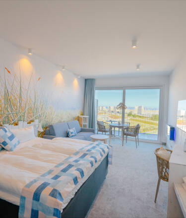 The superior rooms at Slowdown Bottsand Hotel & Spa offer a steam bath along with a thoughtful design blending comfort with coastal charm.