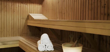 Der er mulighed for at slappe på hotellet, med en dejlig tur i saunaen.