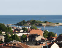 The hotel is located right by the harbour in Karlshamn.
