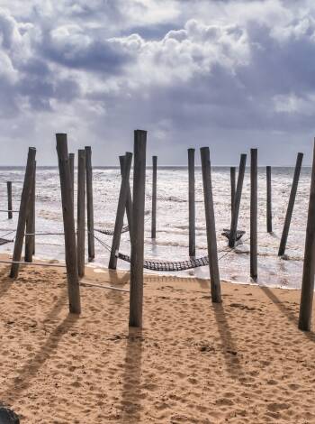 During the summer, Hjerting Strand is perfect for a relaxing day by the sea.