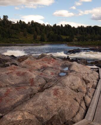 Ta en fascinerende dagstur til Nämforsen for å se de berømte helleristningene fra bronsealderen.