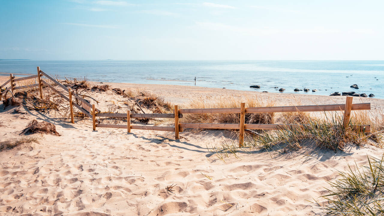 Besøg Skrea strand for sandstrande og forfriskende gåture langs vandet.