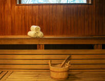 Hotellet har sin egen sauna, som kan være nok så rar efter en lang tur rundt i den smukke natur.