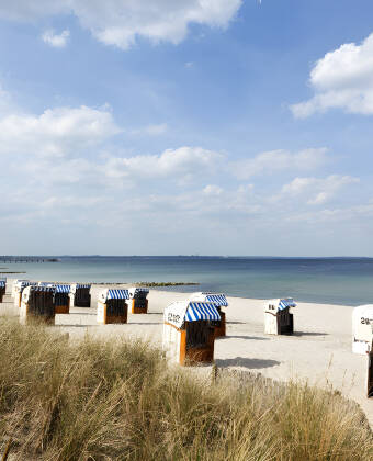 I närheten av hotellet hittar ni några av Nordtysklands fina sandstränder med de traditionella strandkorgarna.