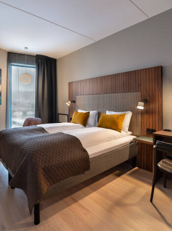 The rooms are designed with a clean Scandinavian feel and thoughtful details that make it easy to feel at home.