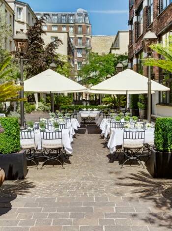 The hotel’s peaceful courtyard and garden set it apart from most Paris hotels—offering a quiet, green retreat right in the middle of the city.