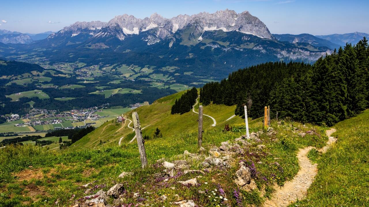 Scenic Alpine trails await hikers and bikers.