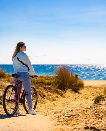 Flat coastal routes make cycling by the sea an easy and enjoyable activity for all ages.