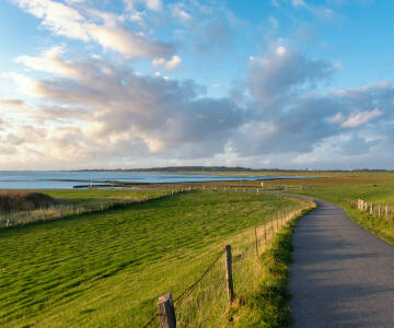 Utforsk Vadehavets vidstrakte tidevannsflater, åpne horisonter og det stadig skiftende kystlandskapet ved Nordsjøen.