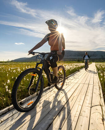 Biking trails and hiking routes begin just outside the door.