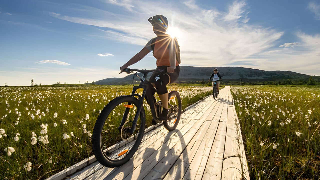 Cykel- och vandringsleder börjar precis utanför dörren.