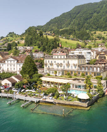 Hotel Beau Rivage boasts an unbeatable location by Lake Lucerne.