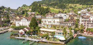 Hotel Beau Rivage har ett oslagbart läge vid Luzernsjön.