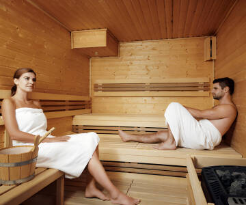 Fitness studio and sauna support both body and mind after a day out.