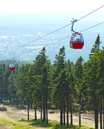 Take the Wurmberg cable car to enjoy panoramic views over the Harz Mountains while accessing hiking trails, viewpoints, outdoor activities, and winter sports without a strenuous climb.