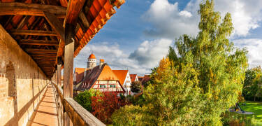 Visit the medieval town of Nördlingen, just 35 km away, and walk its remarkably preserved town walls.