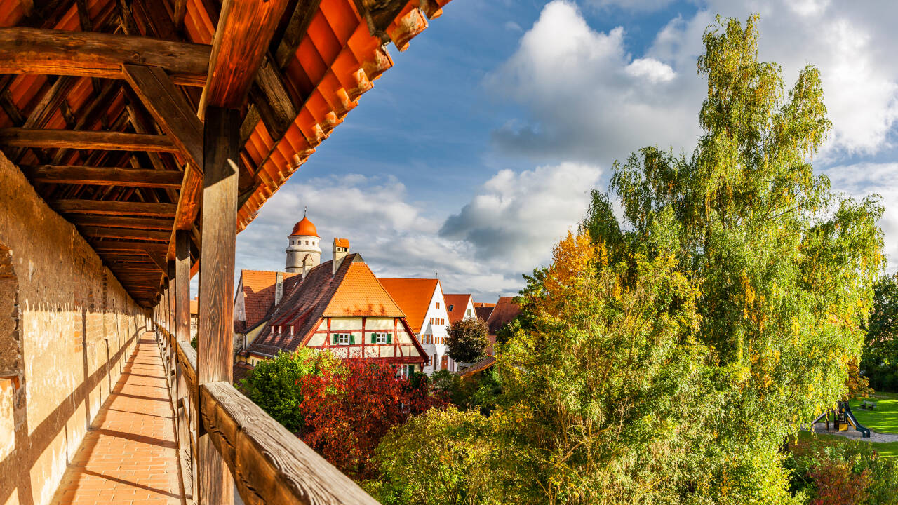 Visit the medieval town of Nördlingen, just 35 km away, and walk its remarkably preserved town walls.