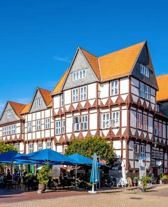 15 km south of Braunschweig, the picturesque town of Wolfenbüttel is known for its half-timbered old town, Lessing House, and Jägermeister distillery.