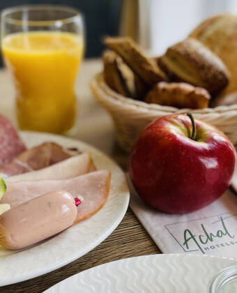 Mornings start with a generous breakfast buffet.