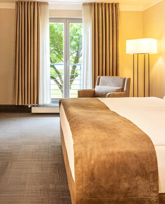 Hotellet är modernt och har gott om utrymme för att vila benen efter en lång dag.