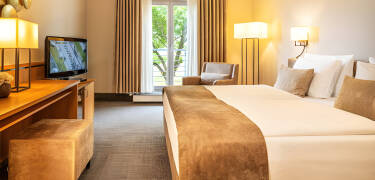 The hotel is modern and there is plenty of space to rest your legs after a long day.
