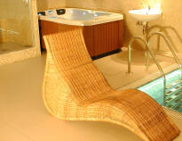 The hotel has a small wellness area with a sauna, hot tub and outdoor pool. Relax after a long day in Prague.